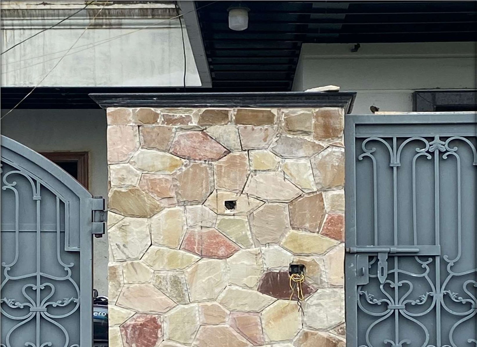 Mint Multi Stone installed, 12x12" Quartzite cladding