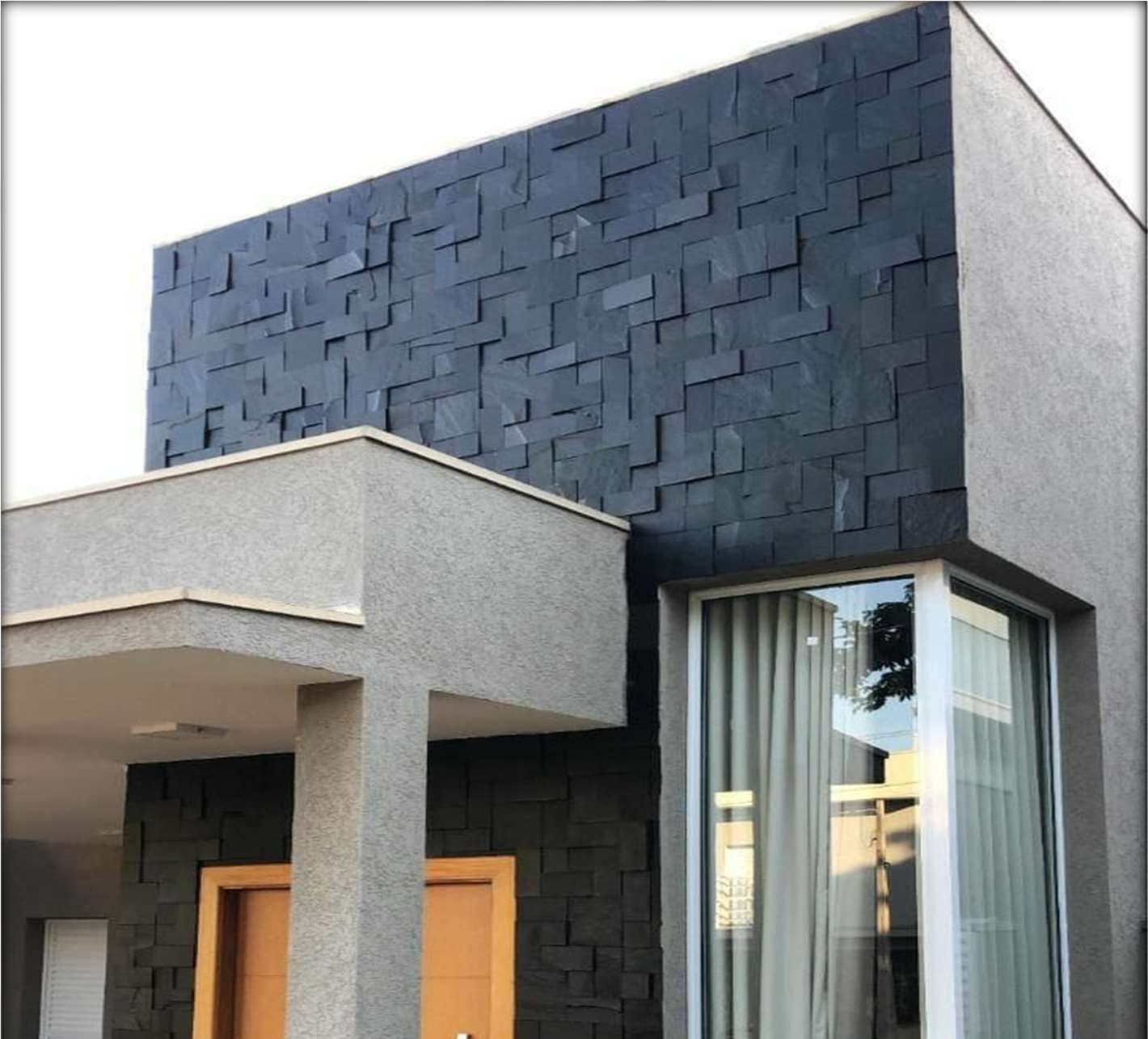 Jack Black Thin Panel installed, 6x24" Slate cladding