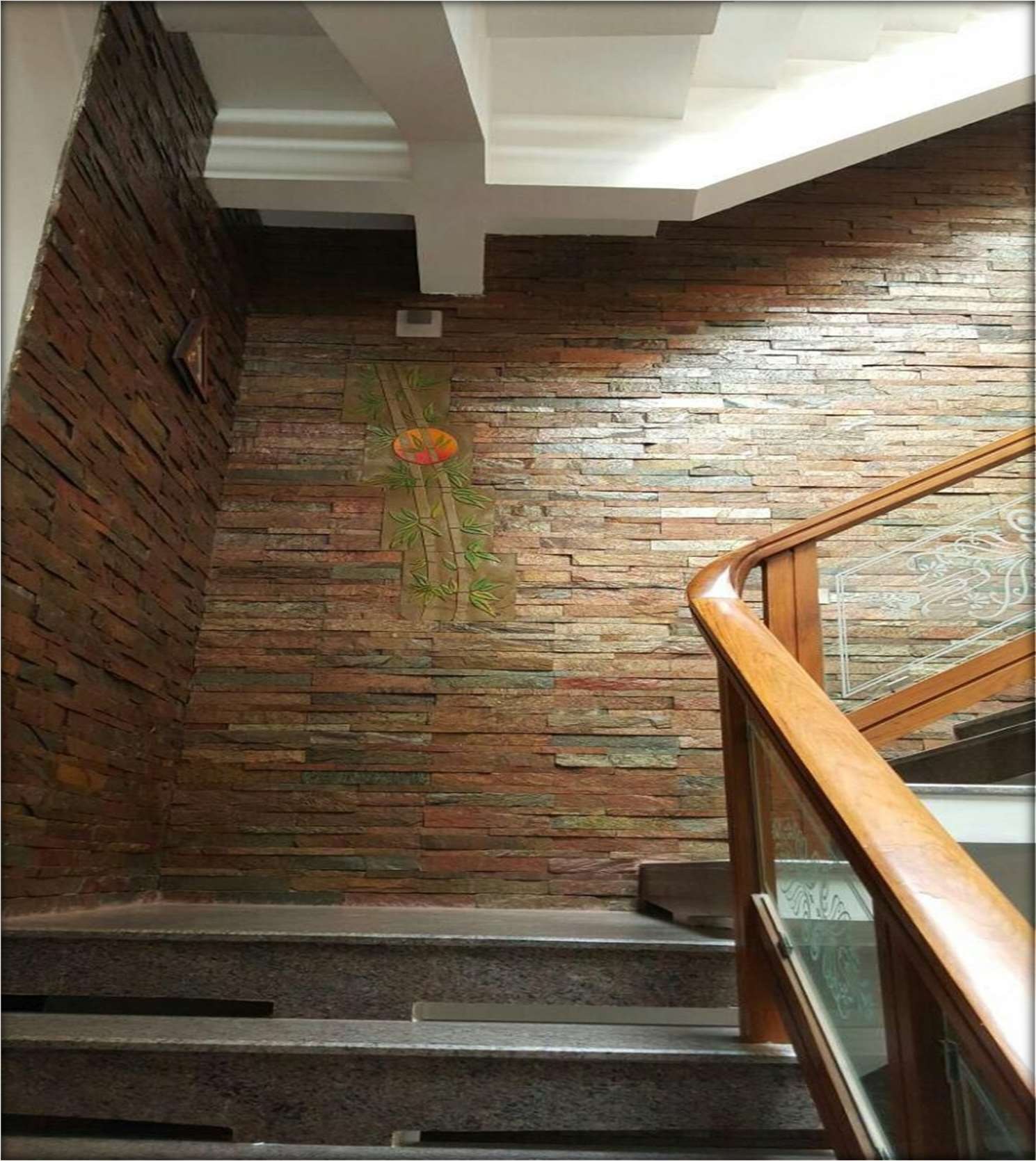 Copper Stone installed, 6x24" Slate cladding