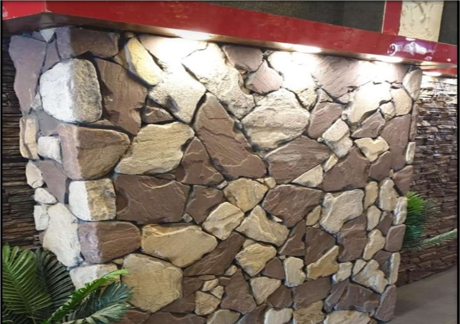Mix Colour Random installed, Random Natural Stone Blend cladding